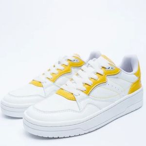 ZARA Shoes Z1B TRAINERS, Sneakers, White/Yellow, EUR 40/USA 9, NWT